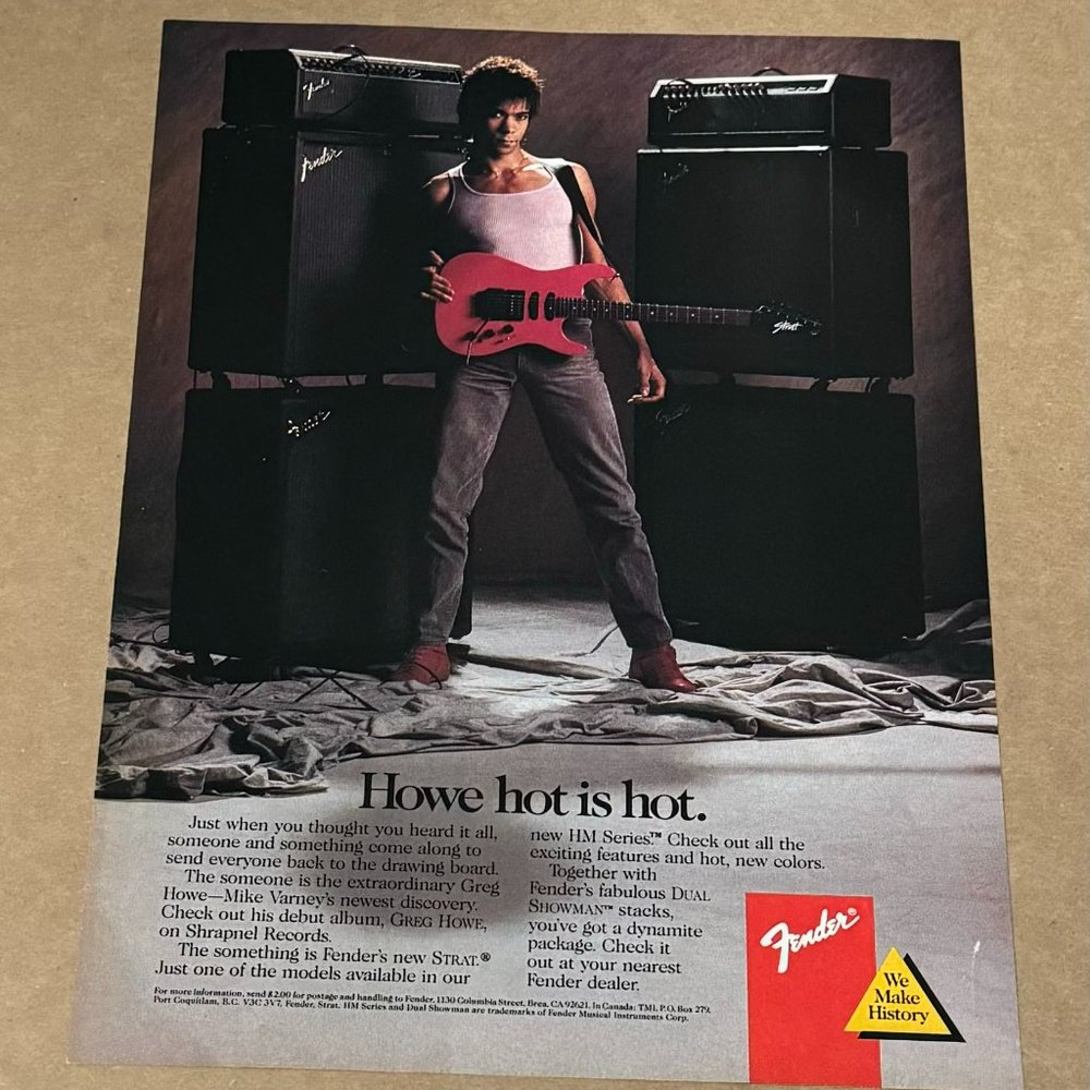 GREG HOWE - Fender Guitars / Amps - 1988 Print Advertisement